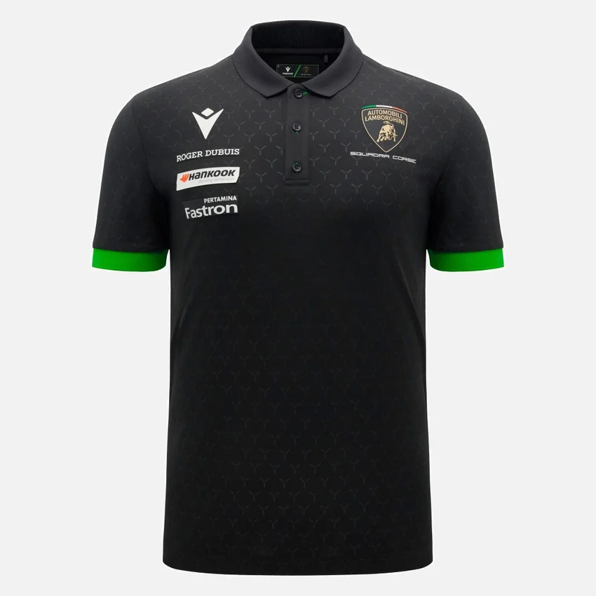 Automobili Lamborghini Squadra Corse Men’s Black Polo Shirt Automobili Lamborghini Squadra Corse Men’s Black Polo Shirt